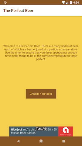 Screenshot from the Android Perfect Beer app