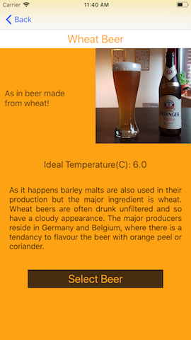 Screenshot from The Perfect Beer iOs app